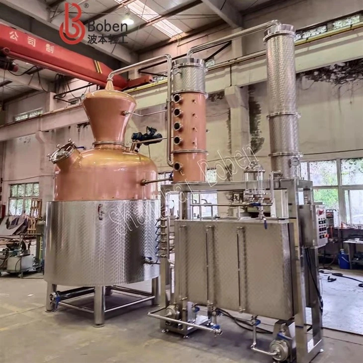 3000L Copper Brandy Pot Still With Whiskey/Brandy Helmet And Jacketed Kettle